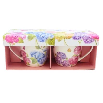 Butterfly Blossom Mugs Set of 2 Fine China Mugs 9 CM Mirowave & Dishwasher Safe