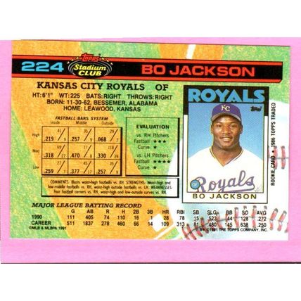 Bo Jackson #224 1991 Stadium Club