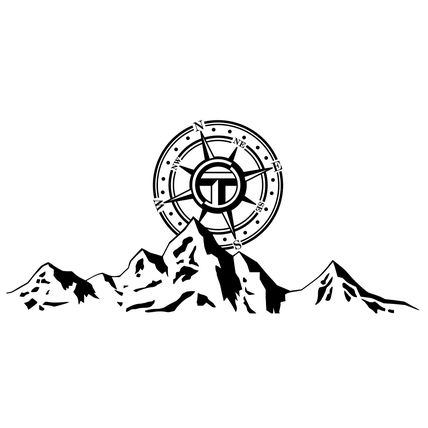 2 x Talbot Express T Logo Decal, Sticker over a Mountain, Large 21in x 10in