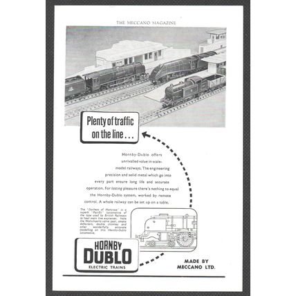 HORNBY DUBLO by MECCANO trains :- Original Vintage 1954 Advert <> POST FREE
