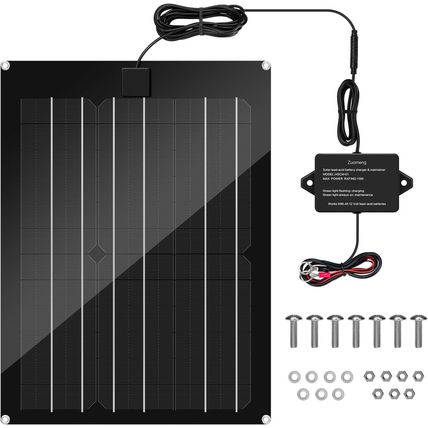 Solar Battery Charger Maintainer, Zuomeng 15W Solar Panel Kit for Dump Trailer B
