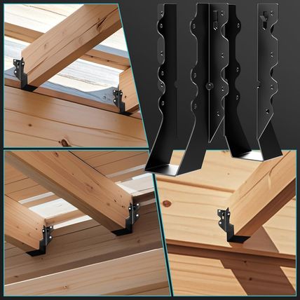 25 Pcs Black Joist Hangers 2X8, Rafter Brackets , Hurricane Straps for 2X8 Face