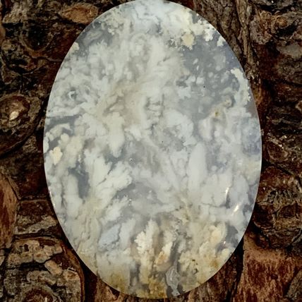 Plume Flower Agate Oval Cabochon Natural Polished Crystal Cab 2"x1.5" 12g 60 CTS