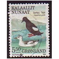 1987 Greenland Sc# 184 used - Birds (guillemots) 5.50 kr