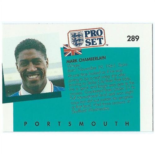 1990/1991 Pro Set Footbal - #289 - Mark Chamberlain