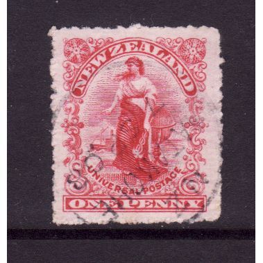 NEW ZEALAND 1904 SG 349 1d ROSE CARMINE FINE USED#5