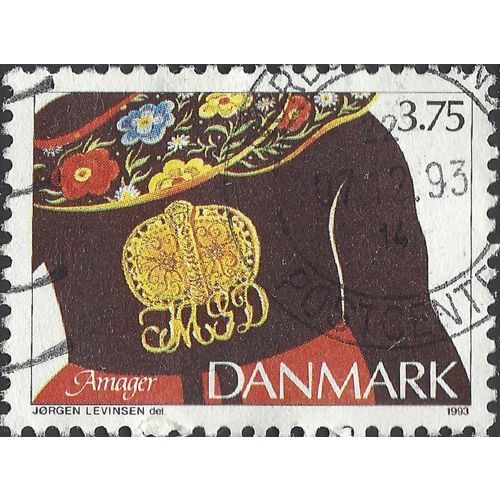 DENMARK, Folk Costume, Amager, gold 1993, 3.75Kr