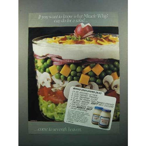 1988 Kraft Miracle Whip Ad - Heavenly 7 Layered Salad