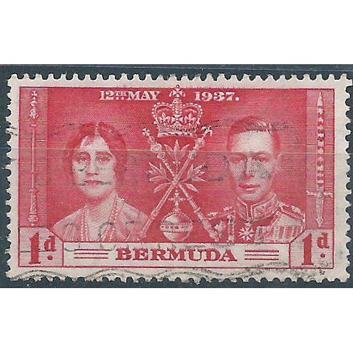 Bermuda 1937 SG107 1d Scarlet Coronation Good+ Used.. .