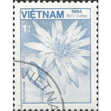 VIETNAM, FLOWER, Water lily, Nymphaea ampla, blue 1984, 1dong