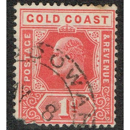 Gold Coast 1907 1d Red SG60 GU