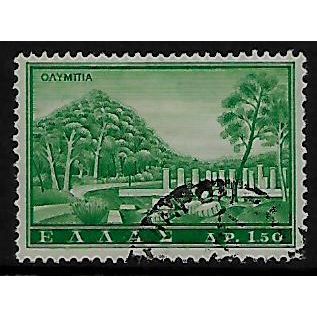 GREECE 1961 TOURISM - LANDSCAPES 1d -50 GREEN OLYMPIA SG 856 FINE USED#