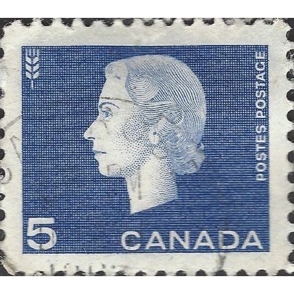 CANADA, Queen Elizabeth II, wheat sheaf, blue 1962, 5c, #4