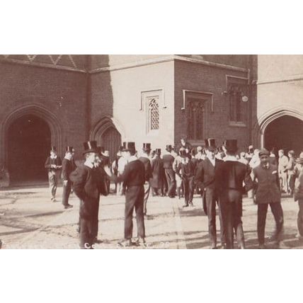 Eton College Top Hat Parade Outside Party Speech Antique Windsor RPC Postcard