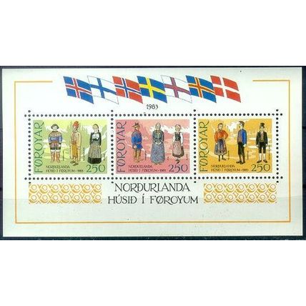 DÄNEMARK DANMARK [Färöer] MiNr 0090-92 Block 1 ( **/mnh ) Trachten