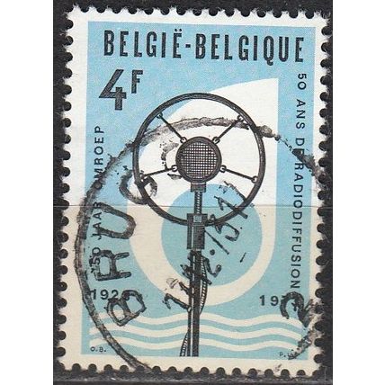 Belgique 1973 Michel 1743 O Cote (2008) 0.25 € 50 Ans Radiodiffusion Cachet rond