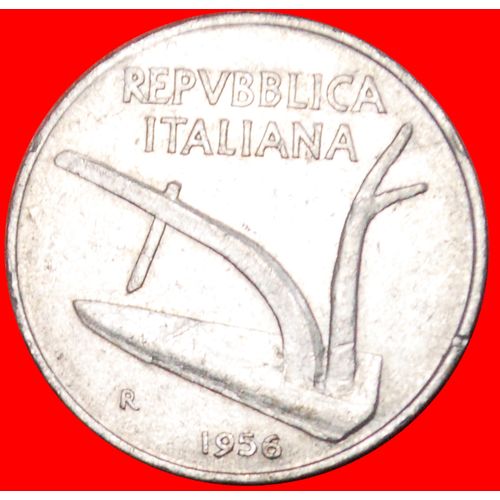 PLOUGH: ITALY ★ 10 LIRA 1956R!!! LOW START★NO RESERVE!