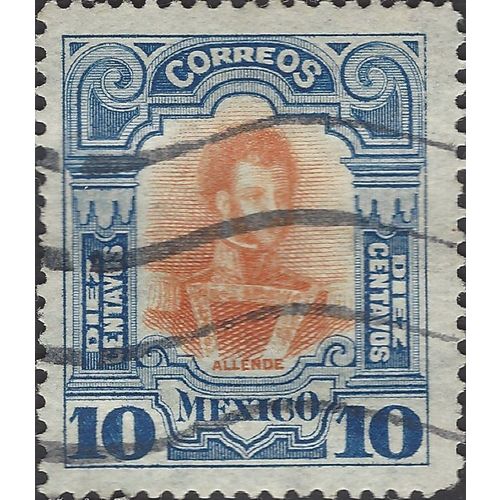 MEXICO, Centenary of Independence, Allende, blue & orange 1910, 10c, #2