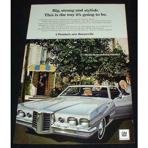 1969 Pontiac Bonneville Ad, Big, Stylish!