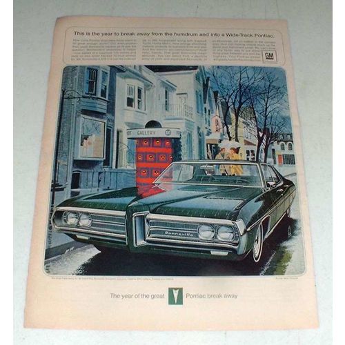 1969 Pontiac Bonneville Car Ad - Break Away Humdrum