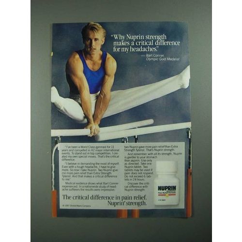 1987 Nuprin Pain Reliever Ad - Bart Conner