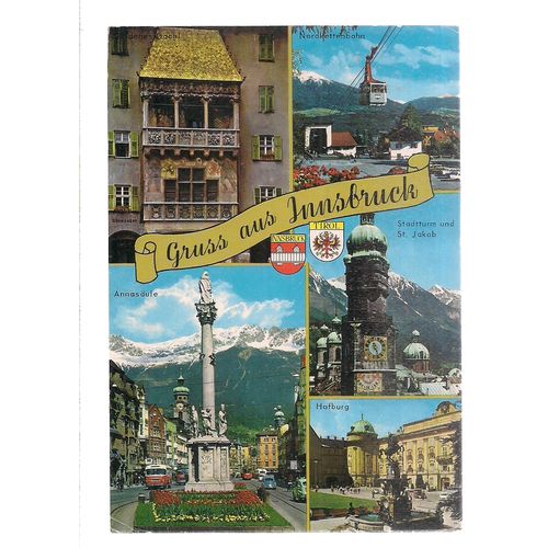 multiview, INNSBRUCK, AUSTRIA used postcard 1983 postmark =