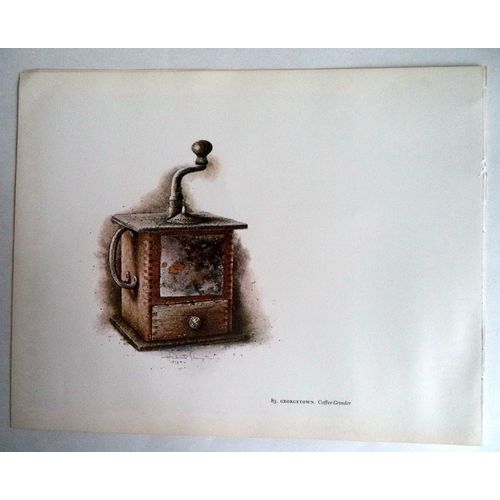 Original Hubert Shuptrine Print Old Country Wooden Coffee Grinder American South