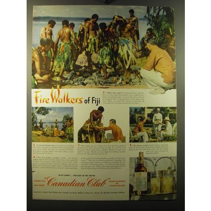 1950 Canadian Club Whisky Ad - Fire Walkers of Fiji