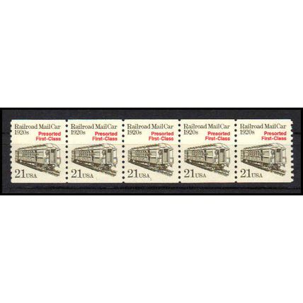 2265 21c Mail Car Fine MNH Dry Gum PNC 1/5 X1207