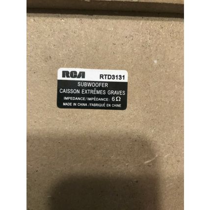 RCA RTD3131 Speaker Subwoofer Impedance 6 black music radio loud sounds TV video