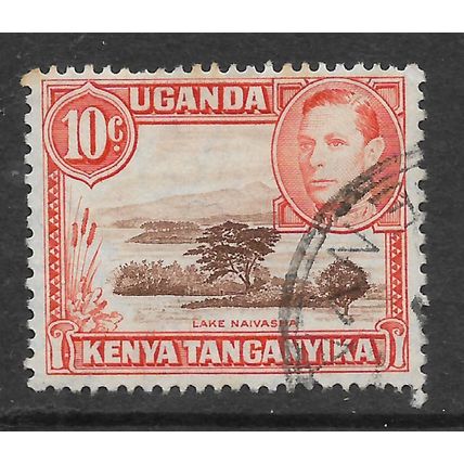 KENYA UGANDA & TANGANYIKA 1938 10c RED BROWN & ORANGE SG 134 FINE USED