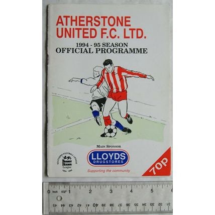 1995 programme Atherstone United v. Hastings Town