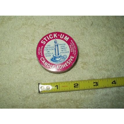 vtg stick-um candle adhesive used washable never hardens