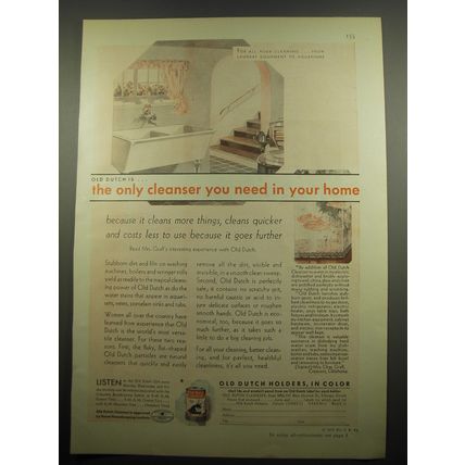 1932 Old Dutch Cleanser Ad - The only cleanser you need in your home