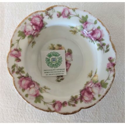 RARE LIMOGES TRESSEMANES & VOGT 4 INCH RAMEKIN & 5 INCH PLATE CABBAGE ROSES 294