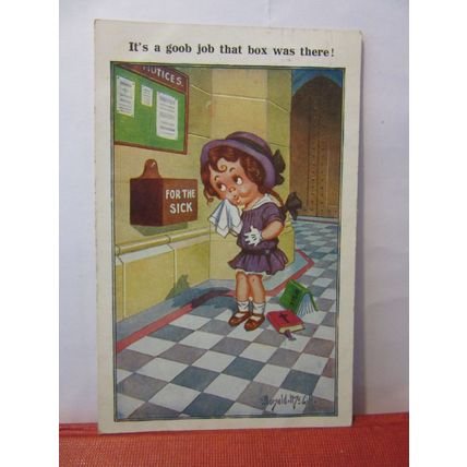 SEASIDE POSTCARD used postcard by Inter-Art Co. Donald McGill no 2831 1931 pm =