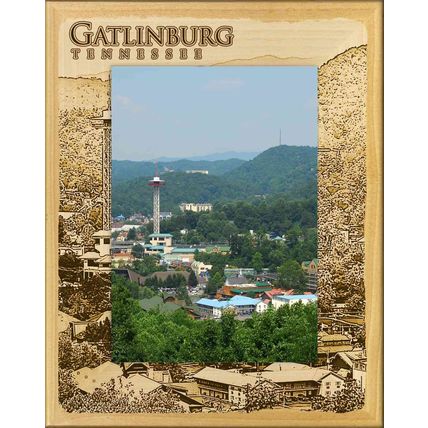 Gatlinburg Tennessee Laser Engraved Wood Picture Frame Portrait (8 x 10)