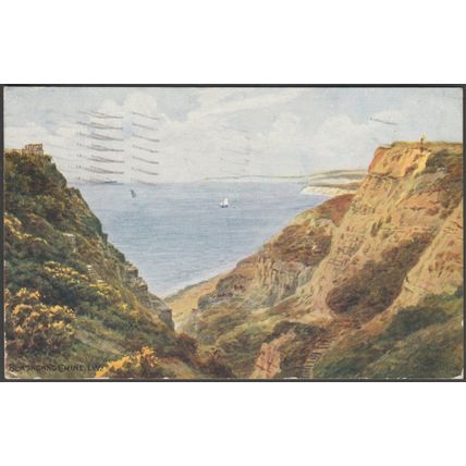 AR Quinton - Blackgang Chine, Isle of Wight, 1936 - Salmon Postcard
