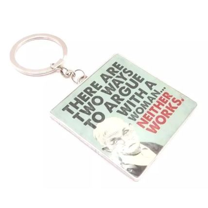 Grump Old Man Keyring Metal 10 CM There are Two Ways to Argue with a Woman Gift