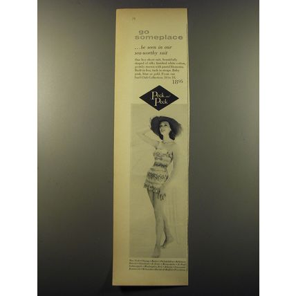 1960 Peck and Peck Surf Club Collection swim suit Ad - Go someplace