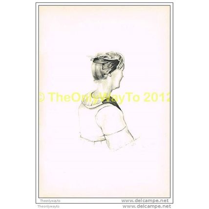 BRASPARTS (FINISTERE) PRINT No 8 FROM ANTHOLOGIE DE COIFFES.. DU PEUPLE BRETON,