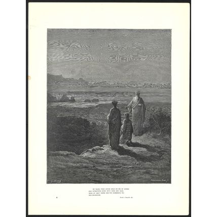 MARCUS PORCIUS CATO UTICENSIS 1903 Gustave Doré - Dante ANTIQUE ENGRAVING
