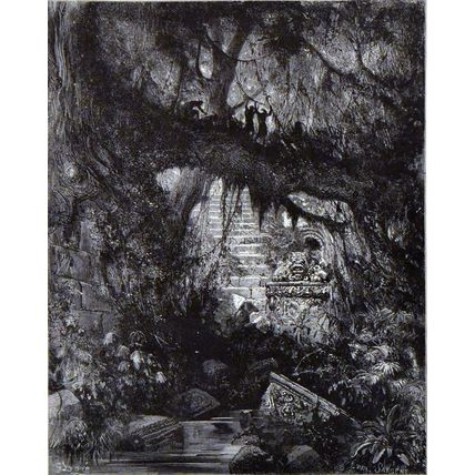 WOOD OF BLOOD IN “ATALA” 1885 Gustave Doré - Chateaubriand ANTIQUE ENGRAVING