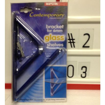 3 contemporary Glass Shelf Bracket, glassThickness: 6 mm,