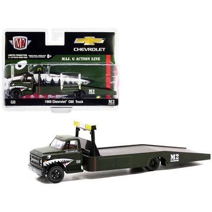1968 Chevrolet C60 Flatbed Truck #68 Matt Dark Green with Graphics "Maj. G Ac...