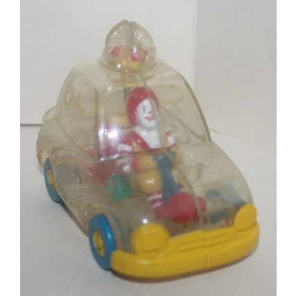1996 McDonalds Under 3 Toy Ronald in See Thru Car