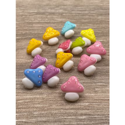 15mm Toadstool Mushroom Shank Buttons Mixed Colours Crafts Knitting Sewing