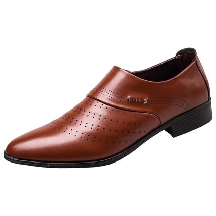 Men's Loafers Casual Business Slip on Dressy Formal Classic Shoes Brown UK 9 New