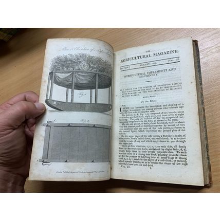 RARE* 1809 "THE AGRICULTURAL MAGAZINE" JANUARY TO JUNE 1809 ANTIQUE BOOK (T4)