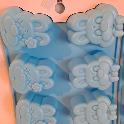 Lot 2 New EASTER Silicone ICE CUBE TRAYS Bunny Rabbit Face Candy Mold Chocolate
